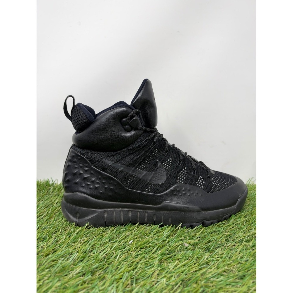 Nike Lupinek Flyknit Shoes Women 6 Black Sneaker Boot Outdoors Waterproof Hiking